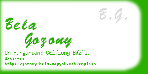 bela gozony business card